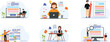 © Faiyaz - Seo infographic, content for creative blog post. Blogger character. Can use for web banner, infographics, hero images. Flat isometric character, vector illustration isolated on white background.