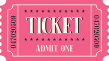 Isolated Pink Vector Ticket