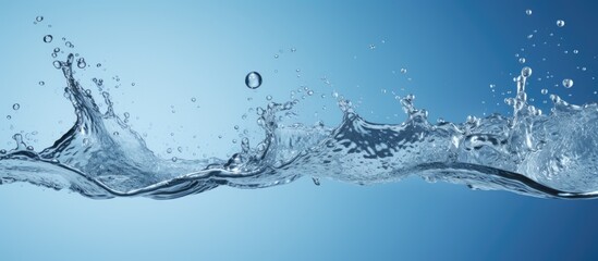 Leinwandbilder - water splashing on a blue background with empty space for copying