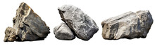 Set Of Rock Stone Transparent Background, PNG ,Generative AI	
