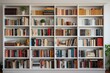 © Box Milk - Minimalist Bookshelf With Neatly Arrangement, Generative AI