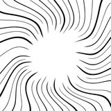 Fototapeta Do przedpokoju - radial curve line as speed comic action line and illusion or confuse effect illustration