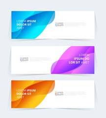 Wall Mural - geometric banner design with vector presentation template.