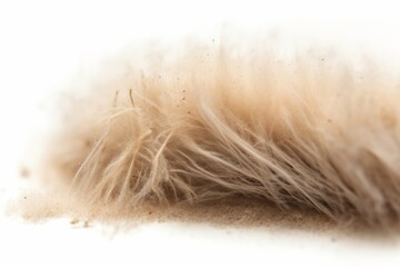  Common house hold dust, high magnification macro, isolated on white. Shallow depth of field, Generative AI