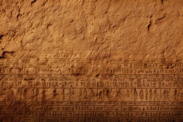 Wall Mural - Ancient hieroglyphics texture background, weathered and engraved stone surface, historic and mystical backdrop, rare and archaeological