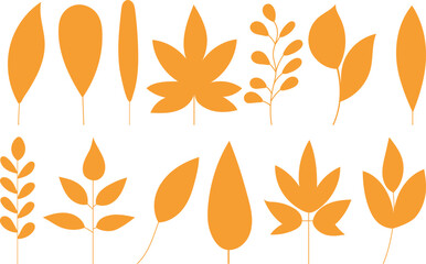 Wall Mural - set of autumn tree leaves vector