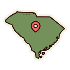 Wall Mural - South Carolina map sticker