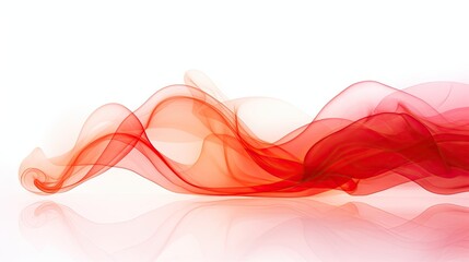 Wall Mural - Swirling movement of red smoke abstract line Isolated on white background