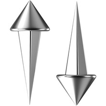 3d Icon Of Two Silver Arrows Pointing In Opposite Directions