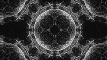 Circular Fractal Kaleidoscope Patterns, Morphing Shape, Seamless Vj Loop, Black And White, 