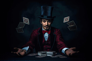 Mystical Magician with Cards