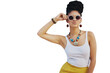© Sumeet K/peopleimages.com - Portrait, gen z and sunglasses with an african woman isolated on a transparent background for trendy style. Fashion, beauty or attitude with a confident young female person on PNG in a clothes outfit