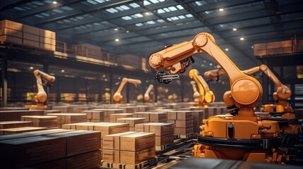 Leinwandbilder - Intelligent robotic system for warehouses and factories.