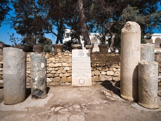 Wall Mural - Ruins of the columns of legendary ancient city of Carthage in Tunisia, Africa