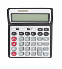 Wall Mural - A black and gray calculator isolated on white