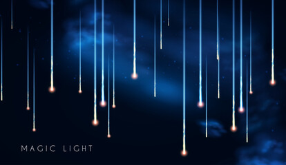 Wall Mural - abstract background with motion light. space, cosmos, firework and comet light effect. flyin asteroi