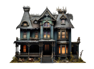 haunted house isolated on transparent background. PNG file, cut out