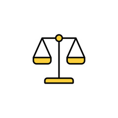 Wall Mural - Scales icon vector for web and mobile app. Law scale icon. Justice sign and symbol