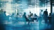 Blurred silhouette of business people in conference room