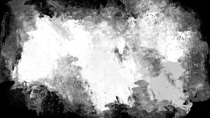 Wall Mural - black paint splatter and rough brush strokes frame border backdrop texture. vintage grunge artistic 