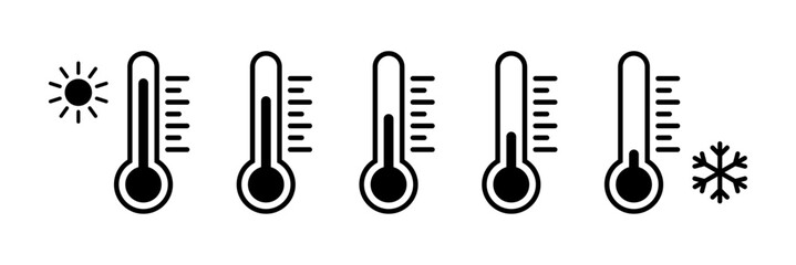 Wall Mural - thermometer icon set