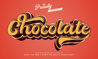 Wall Mural - chocolate yummy delicious colorful playful fun glossy shiny 3d editable text effect alphabet font typeface typography vector