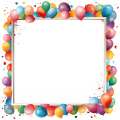 birthday frame with different balloons