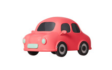 Cartoon Car With White Background, Model Car, 3d Rendering.