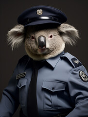 Wall Mural - An Anthropomorphic Koala Dressed Up as a Police Officer