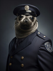 Wall Mural - An Anthropomorphic Seal Dressed Up as a Police Officer