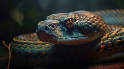 Colorful snake. Created with Generative AI.