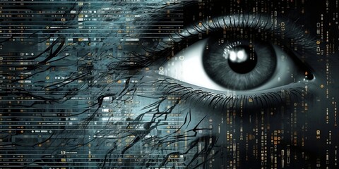 The complexity of digital ethics background. AI generative.