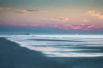 Wall Mural - Beautiful early morning sky at Myrtle Beach, SC with the Apache Pier in the background