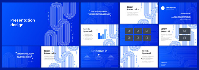 Wall Mural - modern blue vector template for business presentations and advertising. abstract shapes, creative gr