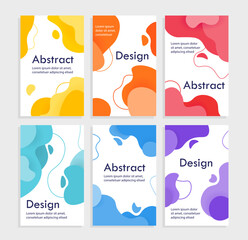 Canvas Print - set of abstract posters. minimalist creativity and art. flyer and leaflet, booklet. colorful gradien