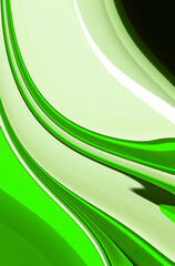 Sticker - Green waving liquid style modern background with white color shapes. Abstract fluid waving backdrop design.