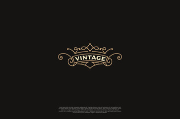 Old vinatage label ornament logo antique label decorations. Vector design element