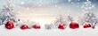 festive celebrate christmas eve background concept banner of xmas decorate ball and snow flake christmas tree white colour scheme mock up template seasonal design,ai generate