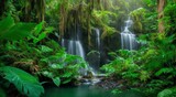 Fototapeta Las - waterfall in the forest, waterfal scene, beautiful landscape