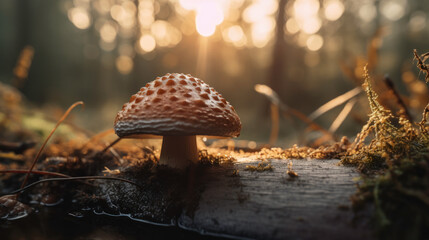 Wall Mural - Mushrooms in the middle of the forest