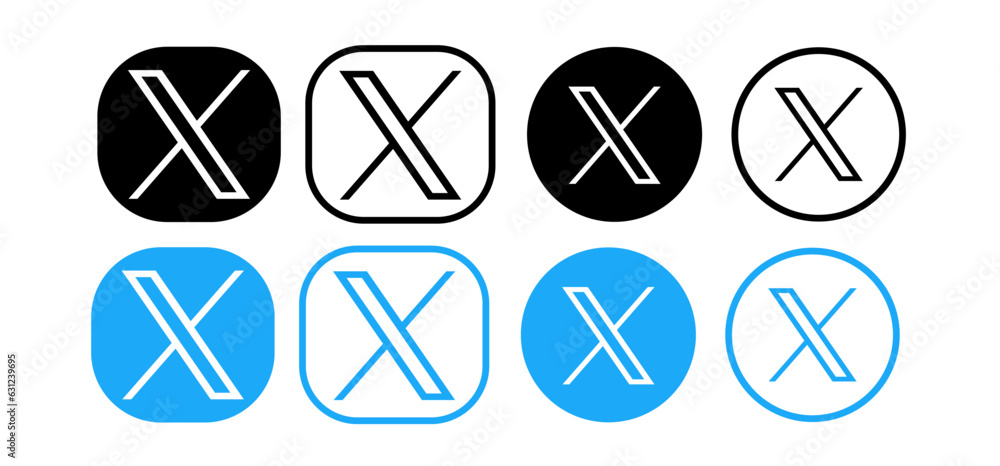 X Twitter New Logo Icon Set Twitter Logo Now Changed To X Rebranding X Twitter New Logo Icon Set Twitter Logo Now Changed To X Rebranding