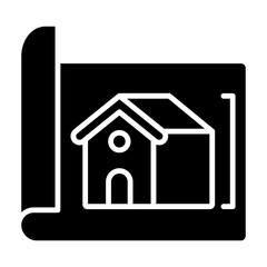 Canvas Print - Solar House Plan Icon