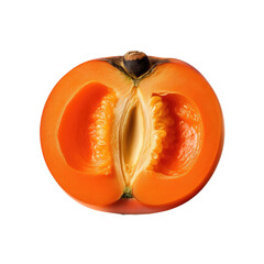 Sticker - Half of a persimmon fruit isolated on transparent backround, with a clipping path.