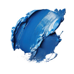 Poster - Trendy color makeup sample of classic blue lipstick smudged on transparent backround.