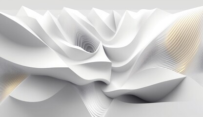 Wall Mural - Abstract 3D White Background, Generative AI