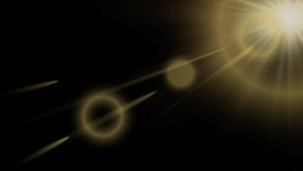 Wall Mural - lens flare sunlight light effect on transparent or black background. sunshine, sunrise light effect 