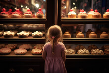  A Young Child Enchanted By Colorful Cupcakes At A Local Bakery, Capturing The Simple Joy And Wonder Of Choosing A Sweet Treat