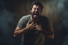 Graphic Representation Of An Individual Clutching Their Chest In Fear During A Panic Attack, Illustrating The Physical Manifestations Of Anxiety Disorders