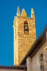 Wall Mural - Belltower of Monteriggioni church,  Italy