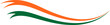 Indian Flag Independence Day Wavy Line Ribbon
